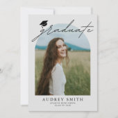 Invitation Modern Boho Arch 6 Photos Graduation Announcement (Devant)