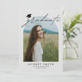 Invitation Modern Boho Arch 6 Photos Graduation Announcement (Debout devant)