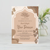 Invitation Modern Boho Earth Tone Islamic Arch Iftar (Debout devant)