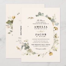 Modern Boho Greenery QR Code RSVP Wedding