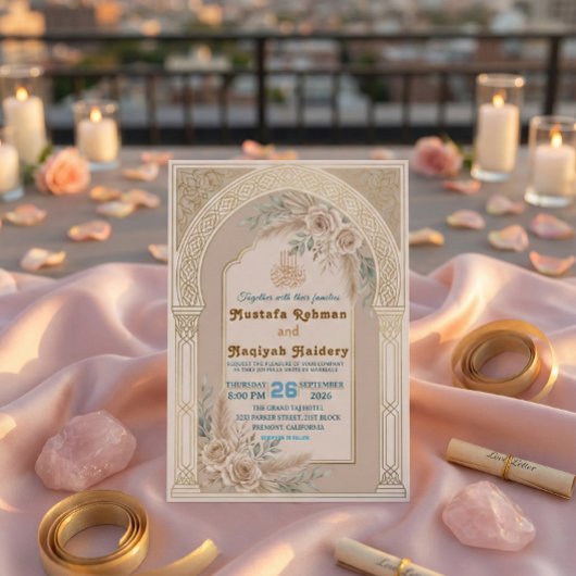 Invitation Modern Boho Islamic Nikkah Ceremony