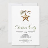 Invitation Modern Boho Neutral Colors Rustic Holiday Dinner  (Devant)