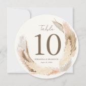 Invitation Modern Boho Pampas Grass Wedding Table Number (Dos)