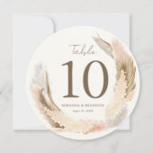 Invitation Modern Boho Pampas Grass Wedding Table Number (Devant)
