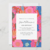 Invitation Modern Boho Red Floral 40th Birthday Party (Devant)