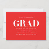Invitation Modern Bold 2025 Red Photo Graduation Party (Dos)