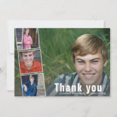 Invitation Modern Bold 4 Photo Collage Merci de graduation (Devant)