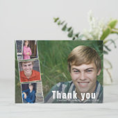 Invitation Modern Bold 4 Photo Collage Merci de graduation (Debout devant)