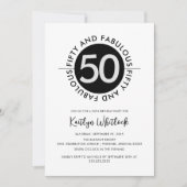 Invitation Modern Bold 50 and Fabulous 50th Birthday (Devant)