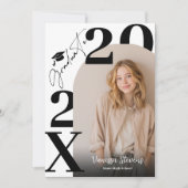Invitation Modern Bold Black white Trendy 6 photos graduation (Devant)
