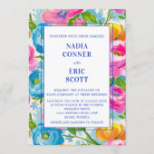Invitation Modern Bold Bright Vibrant Colorful Floral Wedding (Devant)