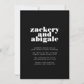 Invitation Modern Bold Names Premium Tuxedo Black Mariage (Devant)