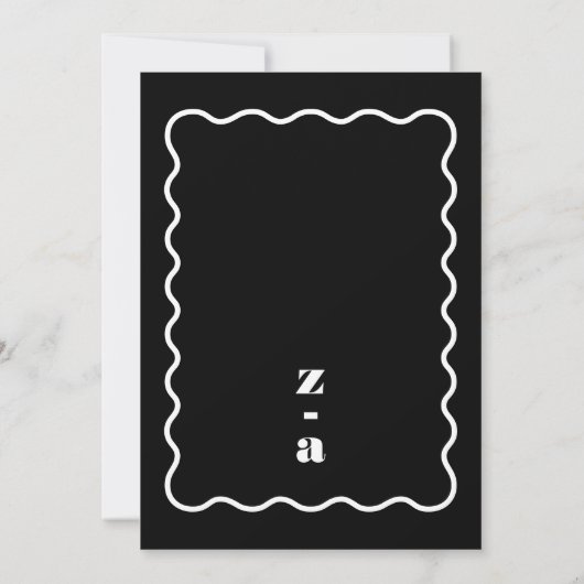 Invitation Modern Bold Names Premium Tuxedo Black Mariage (Dos)