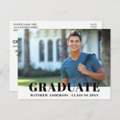 Invitation Modern Bold Photo Graduation Party (Devant / Derrière)