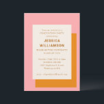 Invitation Modern Bold Pink Orange Classe de Graduation Party<br><div class="desc">Moderne Géométrique Gras Stylish Graduation Party Invitation avec l'école et la classe de diplôme Année en rose et orange</div>