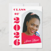 Invitation Modern Bold Pink Script Graduation Party (Devant)