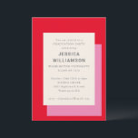 Invitation Modern Bold Rose rouge classe de Graduation Party<br><div class="desc">Moderne Géométrique Gras Rose Rouge Stylish Graduation Party Invitation avec l'école et la classe de diplôme Année</div>