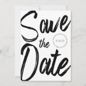 Invitation Modern Bold Script Black White Photo Enregistrer l (Devant)