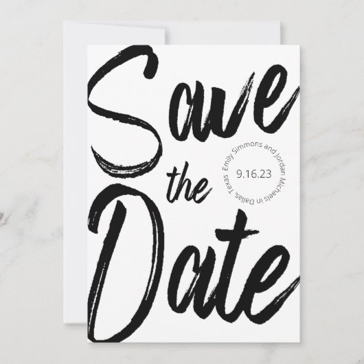 Invitation Modern Bold Script Black White Photo Enregistrer l (Devant)
