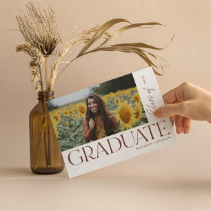 Invitation Modern Bold Type Graduate Graduate Graduate Photo