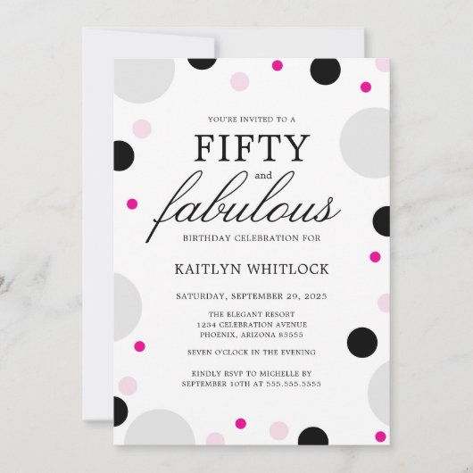 Invitation Modern Bold Typography Script 50th Birthday Party (Devant)