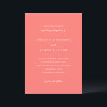 Invitation Modern Bold Vibrant Coral Simple Wedding<br><div class="desc">This design is part of a bold and vibrant coral wedding invitation suite featuring elegant typography and a clean, modern layout. The rich coral hue creates a warm, eye-catching statement while maintaining a refined and timeless feel. Perfect for couples seeking a fresh, contemporary design with a lively yet sophisticated color...</div>