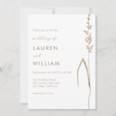 Invitation Modern Botanical Single Stem Wildflower Wedding (Devant)