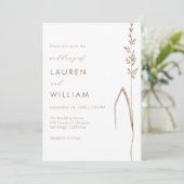 Invitation Modern Botanical Single Stem Wildflower Wedding (Debout devant)