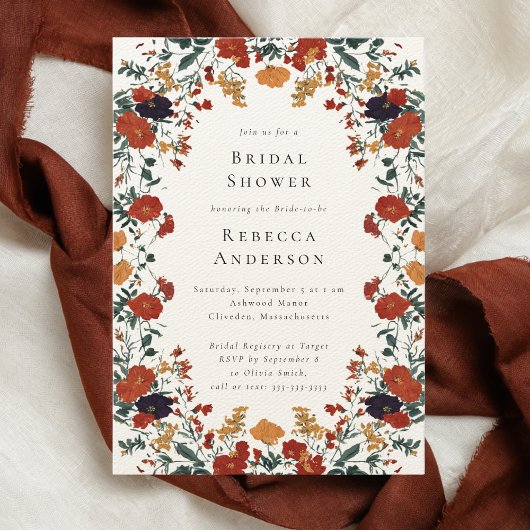 Invitation Modern Botanical Summer Fall Wedding Bridal Shower