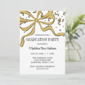 Invitation Modern Bow Gold Graduation (Debout devant)