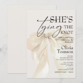 Invitation Modern Bow She's Tying the Knot Bridal Shower (Devant / Derrière)