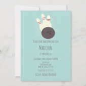 Invitation Modern Bowling Alley fête d'anniversaire Turquoise (Devant)