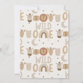 Invitation Modern Boys Moon Safari Wild Un 1er anniversaire (Dos)