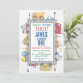 Invitation Modern Boys Road Transport 1er Anniversaire Invita (Debout devant)