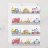 Invitation Modern Boys Road Transport 1er Anniversaire Invita (Dos)