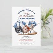 Invitation Modern Boys Sports Baseball Stade Anniversaire (Debout devant)