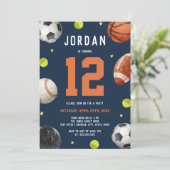 Invitation Modern Boys Sports Thème Anniversaire (Debout devant)