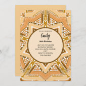 Invitation Modern Brown Abstract Geometric Pattern (Devant / Derrière)