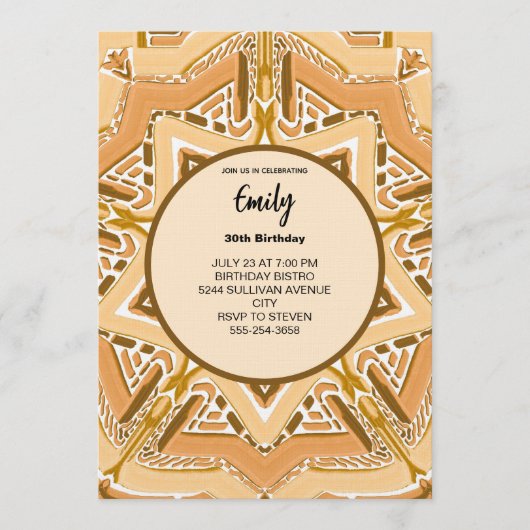 Invitation Modern Brown Abstract Geometric Pattern (Devant)