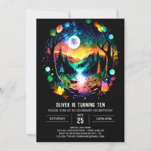 Invitation Modern Brushwood Magic Birthday