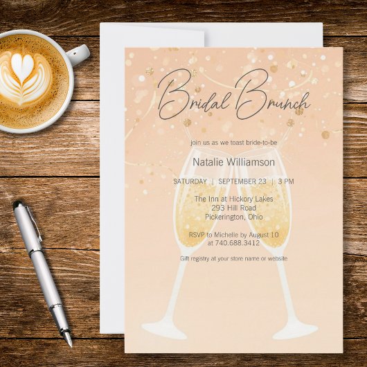 Invitation Modern Bubbly Bridal Brunch