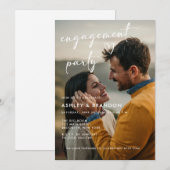 Invitation Modern Budget Photo Engagement Party (Devant / Derrière)