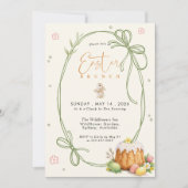 Invitation Modern Bunny Bow Egg Hunt Easter Brunch  (Devant)