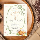 Invitation Modern Bunny Bow Egg Hunt Easter Brunch 