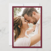 Invitation Modern Burgundy Border Photo Wedding (Dos)
