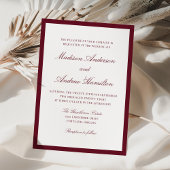 Invitation Modern Burgundy Border Wedding