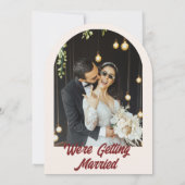 Invitation Modern Burgundy Retro Bold Arched Unique Wedding (Dos)