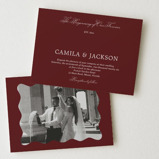 Invitation Modern Burgundy Wedding 