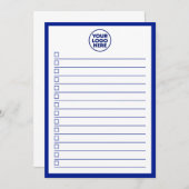 Invitation Modern Business Logo Navy Blue To Do List (Devant / Derrière)