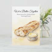Invitation Modern Butter Yellow & White Minimalist Wedding (Debout devant)